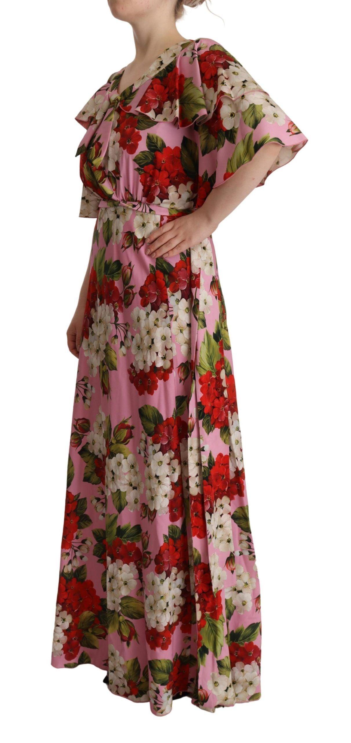 Dolce & Gabbana Enchanting Floral Silk Maxi Dress - Arichezz.store