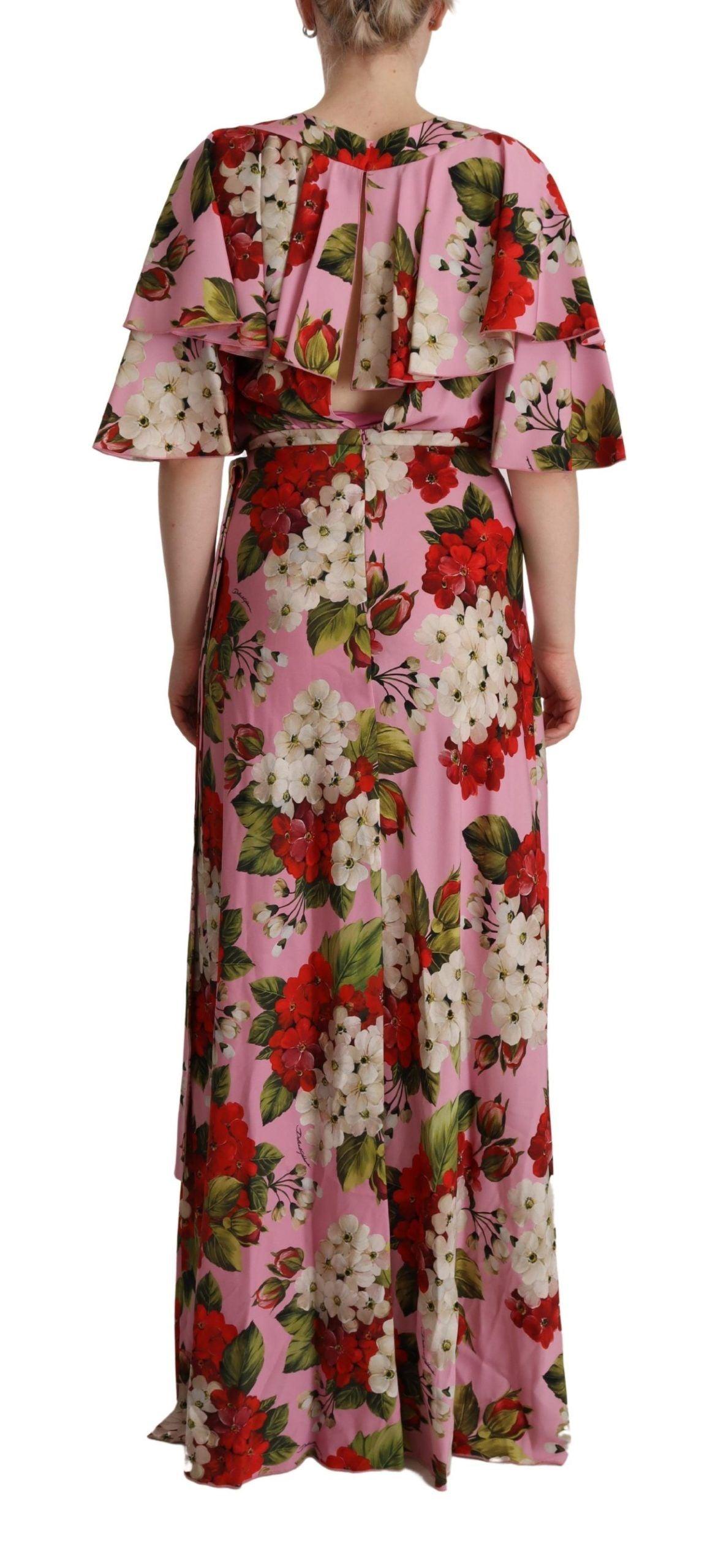 Dolce & Gabbana Enchanting Floral Silk Maxi Dress - Arichezz.store