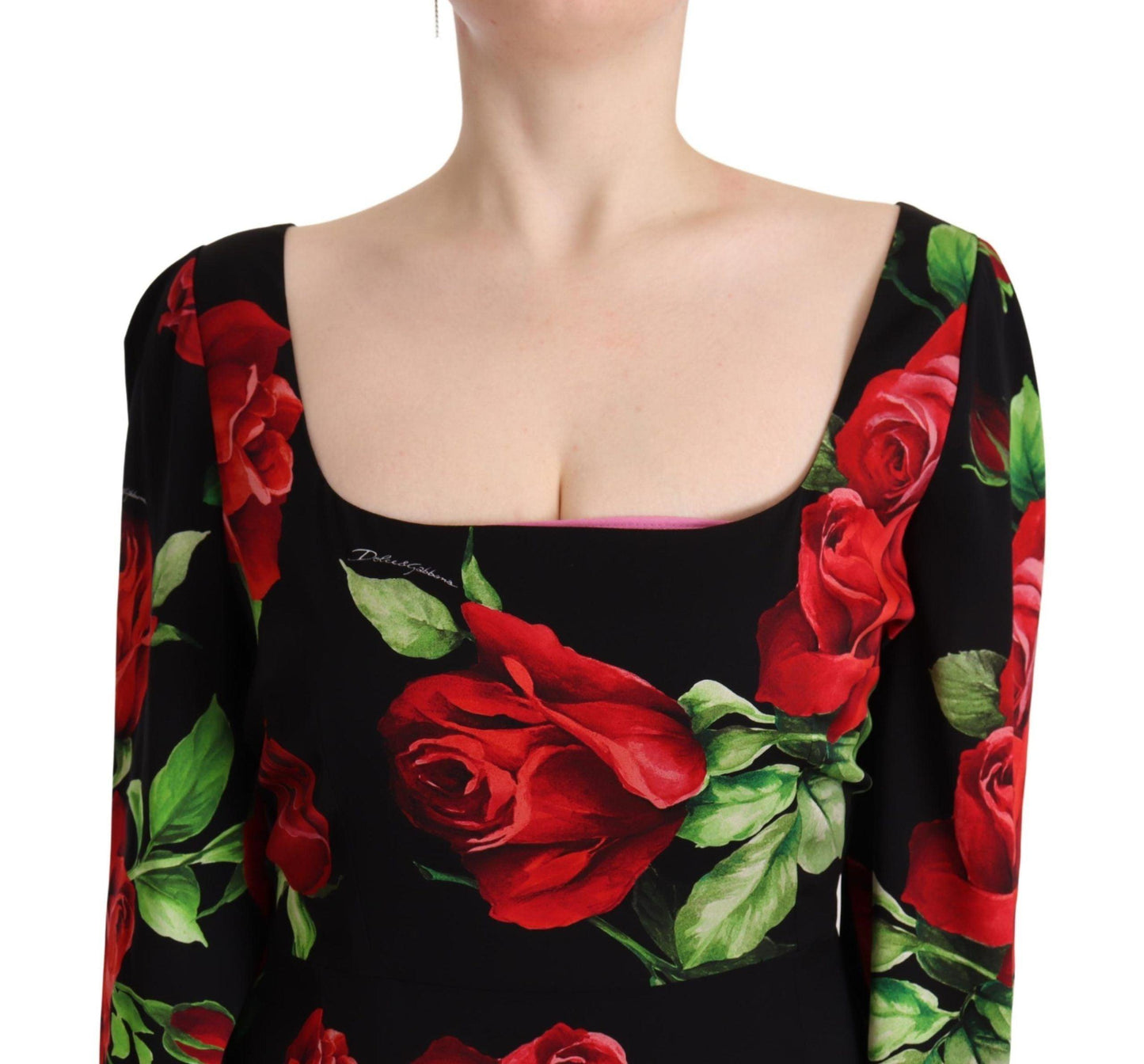 Dolce & Gabbana Elegant Floral Print Silk Sheath Dress - Arichezz.store