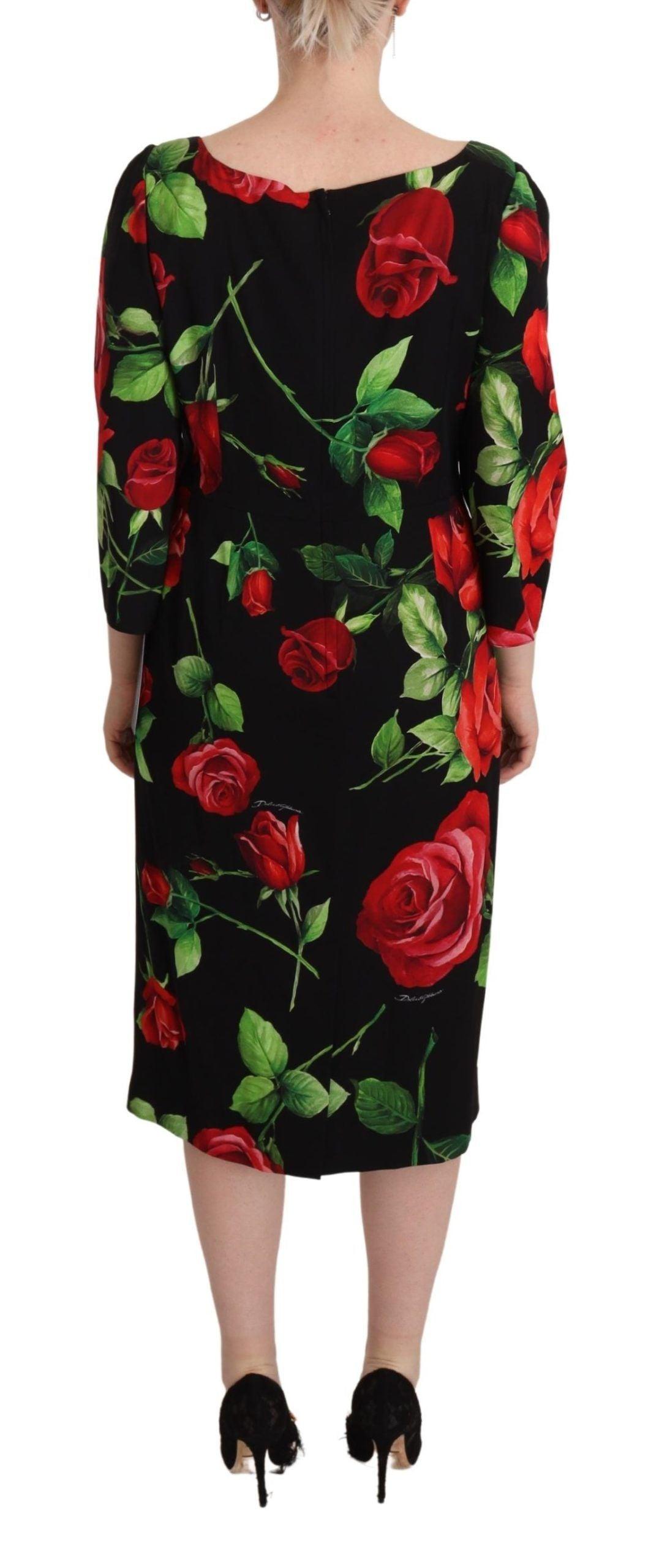 Dolce & Gabbana Elegant Floral Print Silk Sheath Dress - Arichezz.store