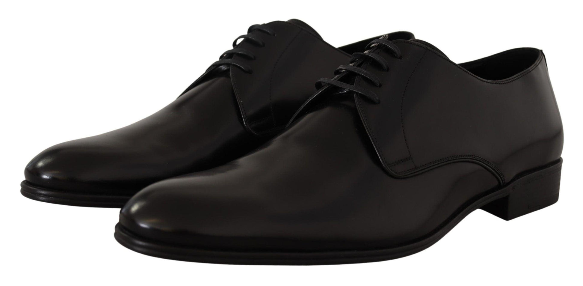 Dolce & Gabbana Elegant Black Leather Derby Shoes - Arichezz.store