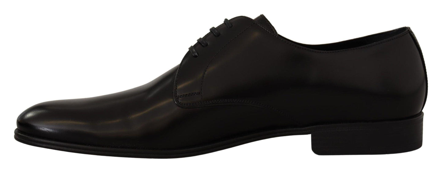 Dolce & Gabbana Elegant Black Leather Derby Shoes - Arichezz.store