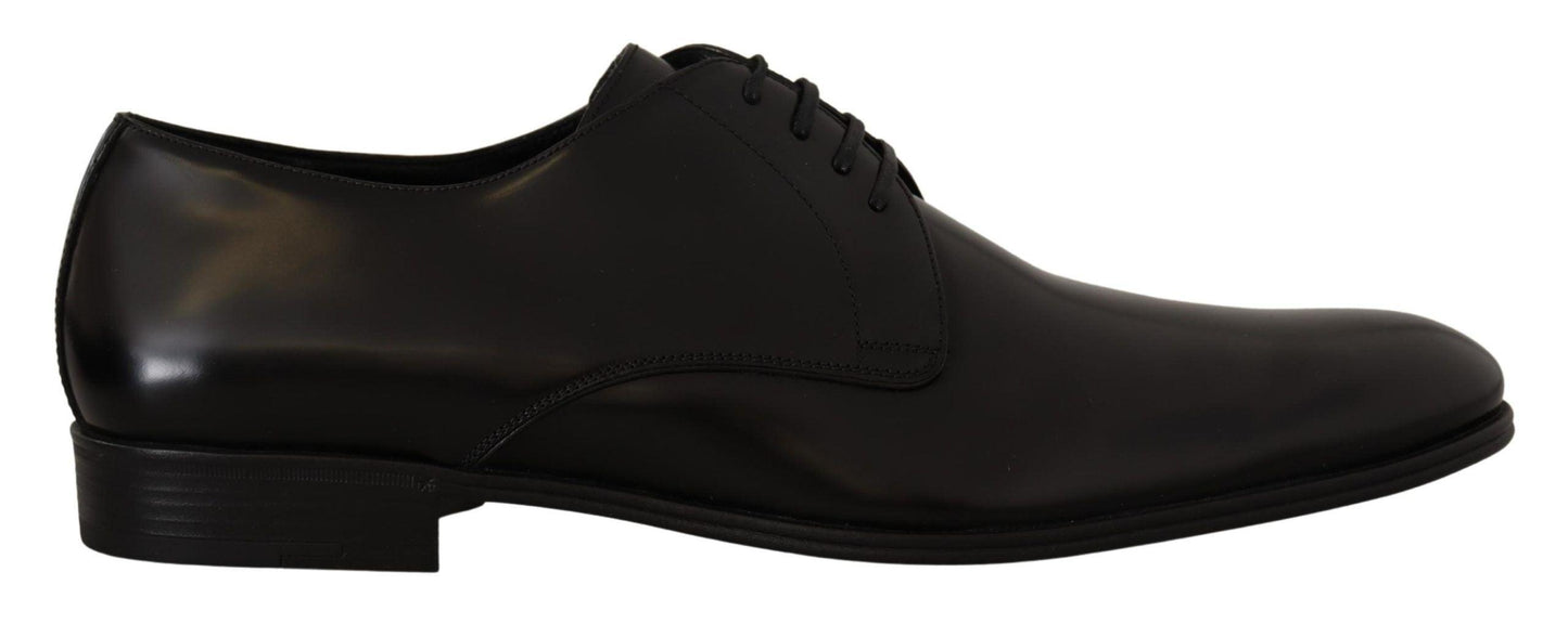 Dolce & Gabbana Elegant Black Leather Derby Shoes - Arichezz.store