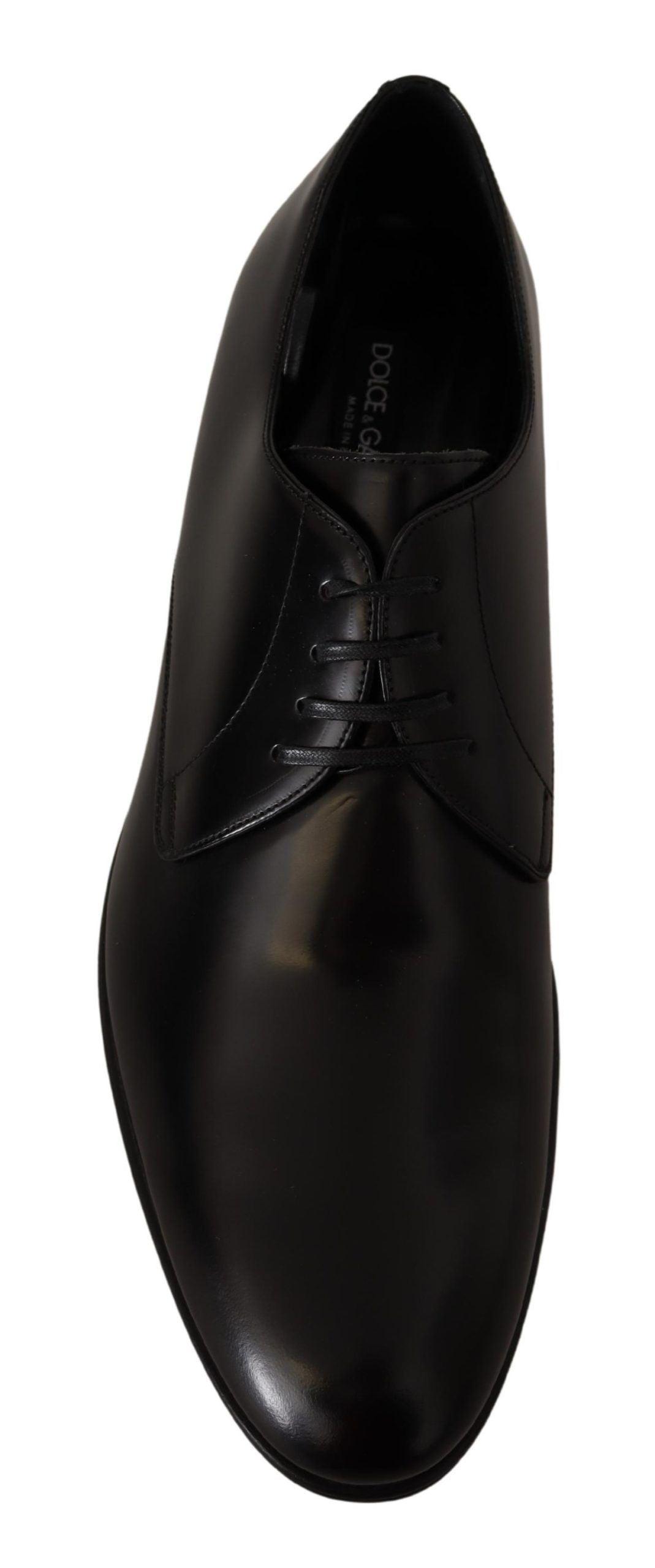 Dolce & Gabbana Elegant Black Leather Derby Shoes - Arichezz.store