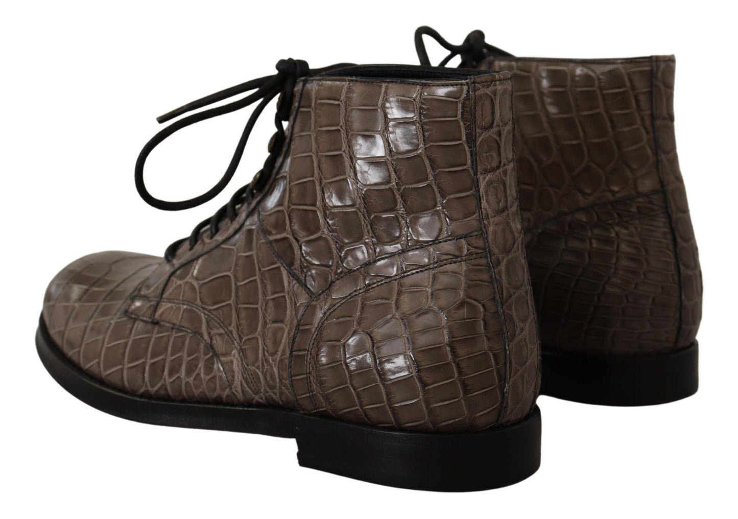 Dolce & Gabbana Elegant Crocodile Derby Brogue Boots - Arichezz.store