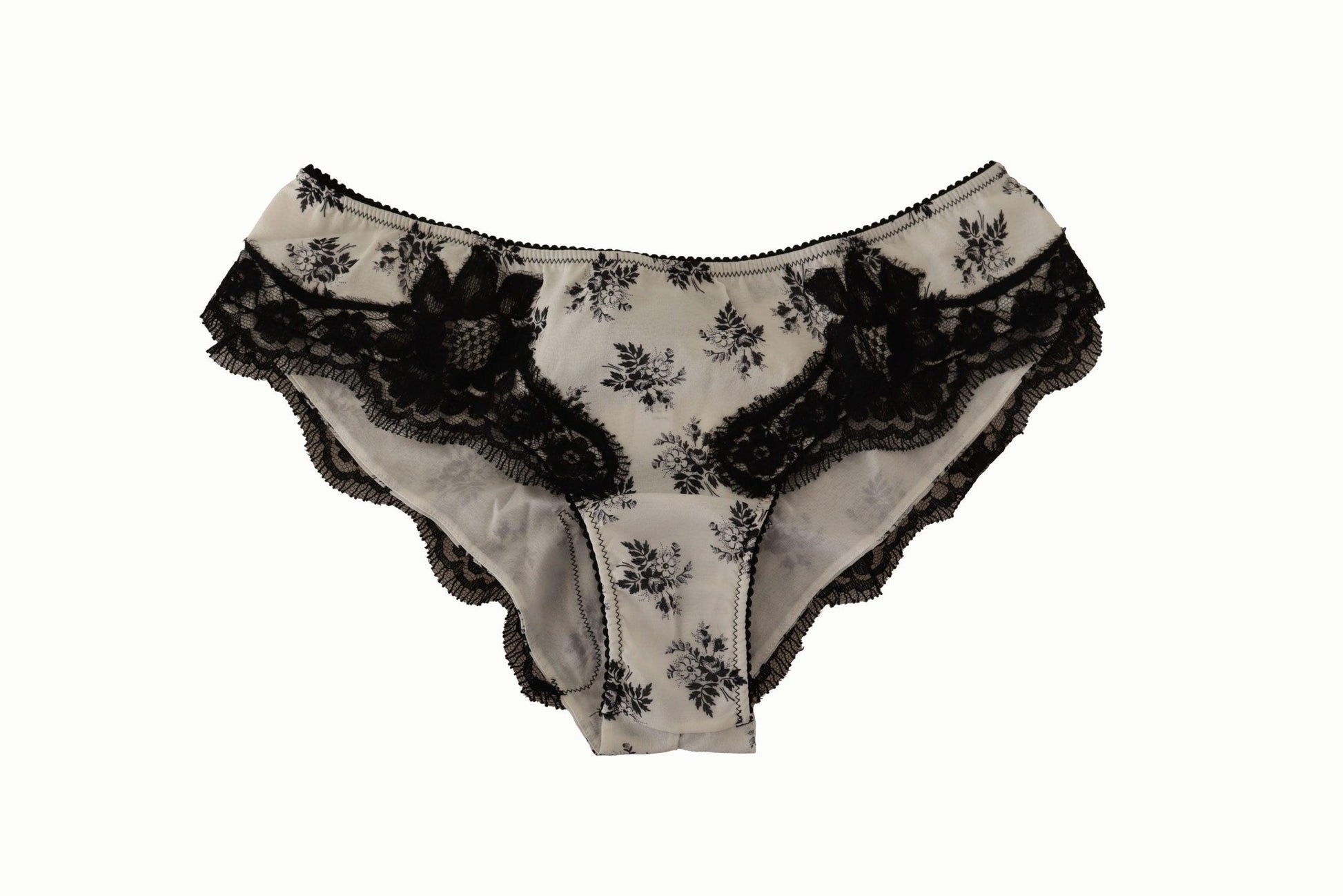 Dolce & Gabbana Elegant White Lace Silk Briefs - Arichezz.store