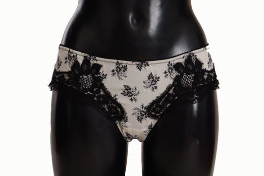 Dolce & Gabbana Elegant White Lace Silk Briefs - Arichezz.store