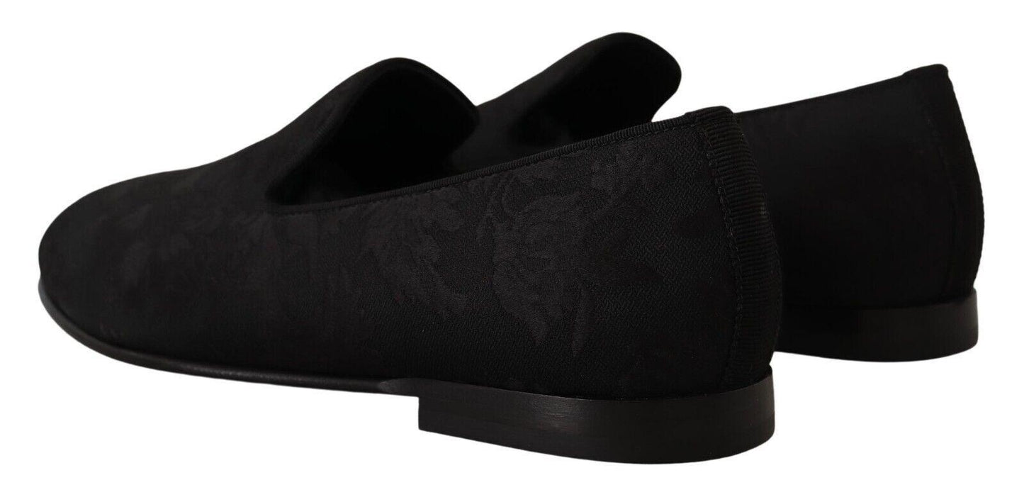 Dolce & Gabbana Elegant Jacquard Slide On Loafers Flats - Arichezz.store