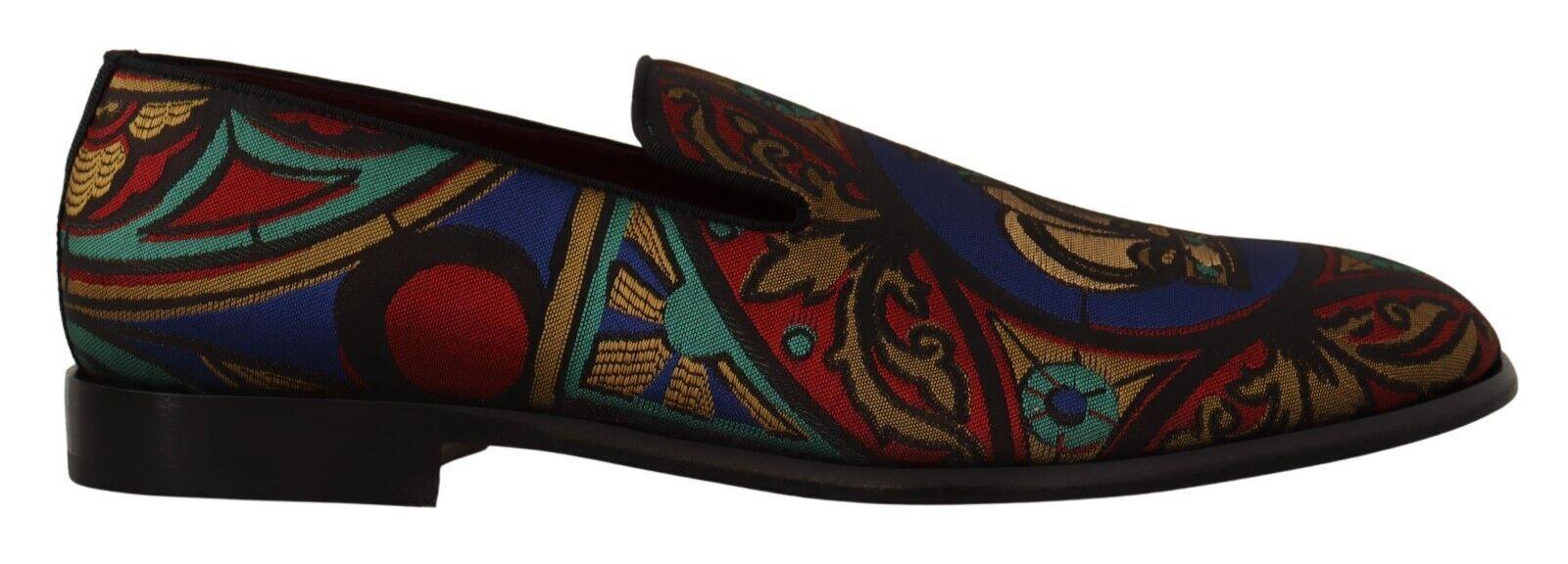 Dolce & Gabbana Multicolor Jacquard Slide-On Loafer Slippers - Arichezz.store