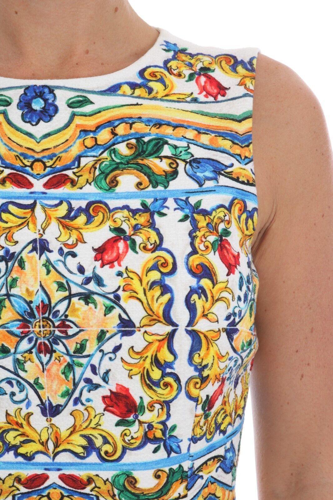 Dolce & Gabbana Majolica Print Midi Sheath Dress