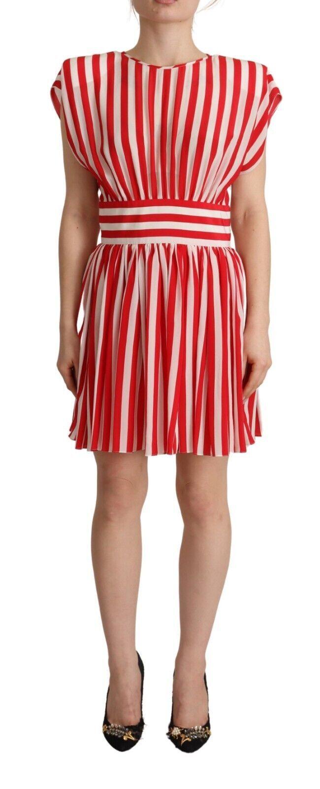 Dolce & Gabbana Elegant Striped Silk A-Line Mini Dress - Arichezz.store