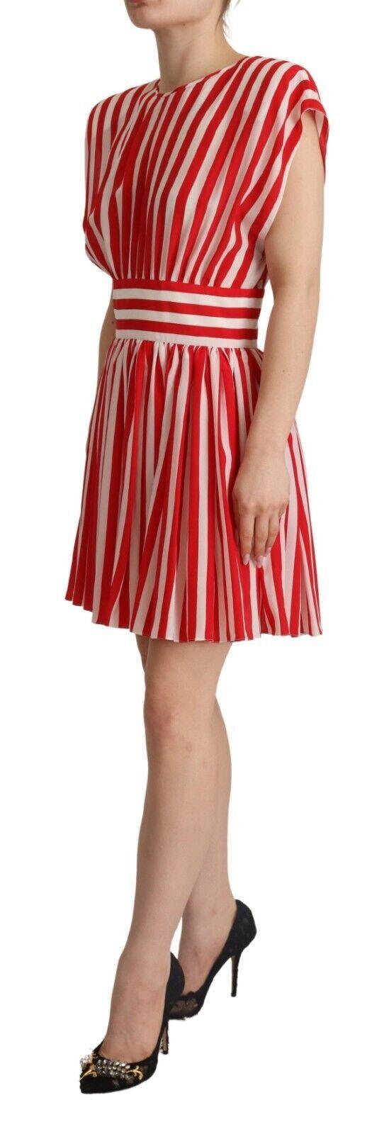 Dolce & Gabbana Elegant Striped Silk A-Line Mini Dress - Arichezz.store