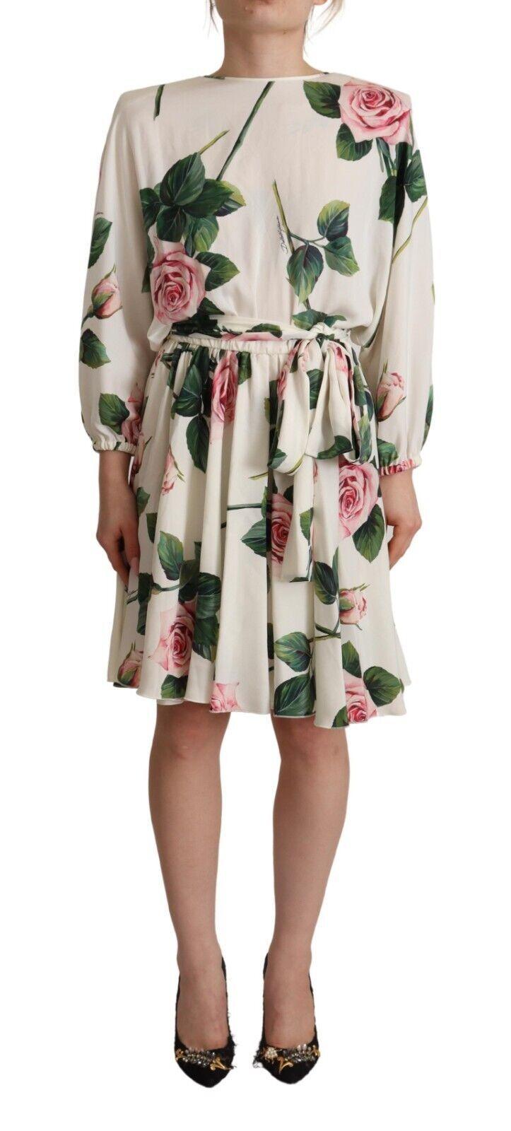 Dolce & Gabbana Elegant Silk Floral A-Line Dress - Arichezz.store