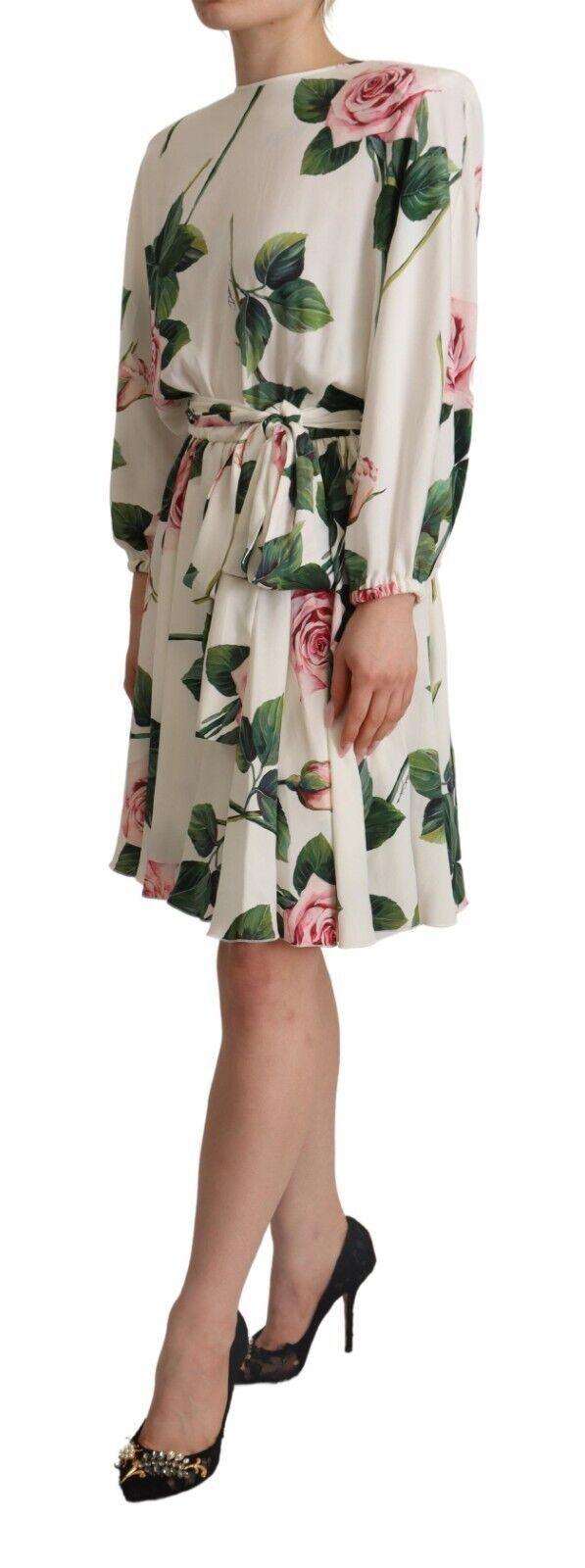 Dolce & Gabbana Elegant Silk Floral A-Line Dress - Arichezz.store