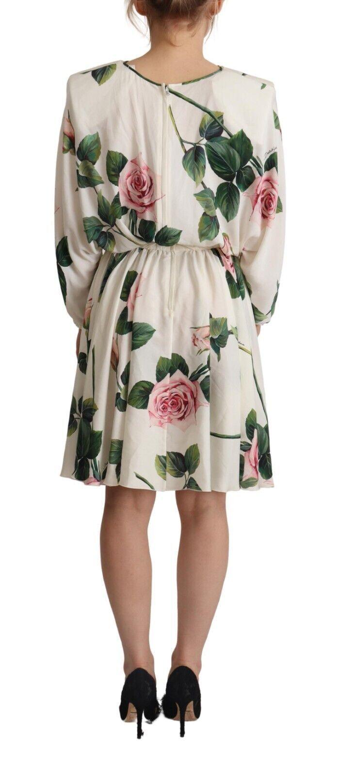 Dolce & Gabbana Elegant Silk Floral A-Line Dress - Arichezz.store