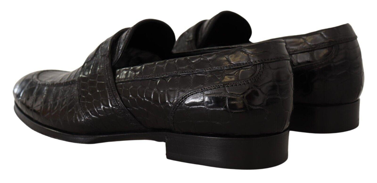 Dolce & Gabbana Elegant Crocodile Leather Moccasin Shoes - Arichezz.store