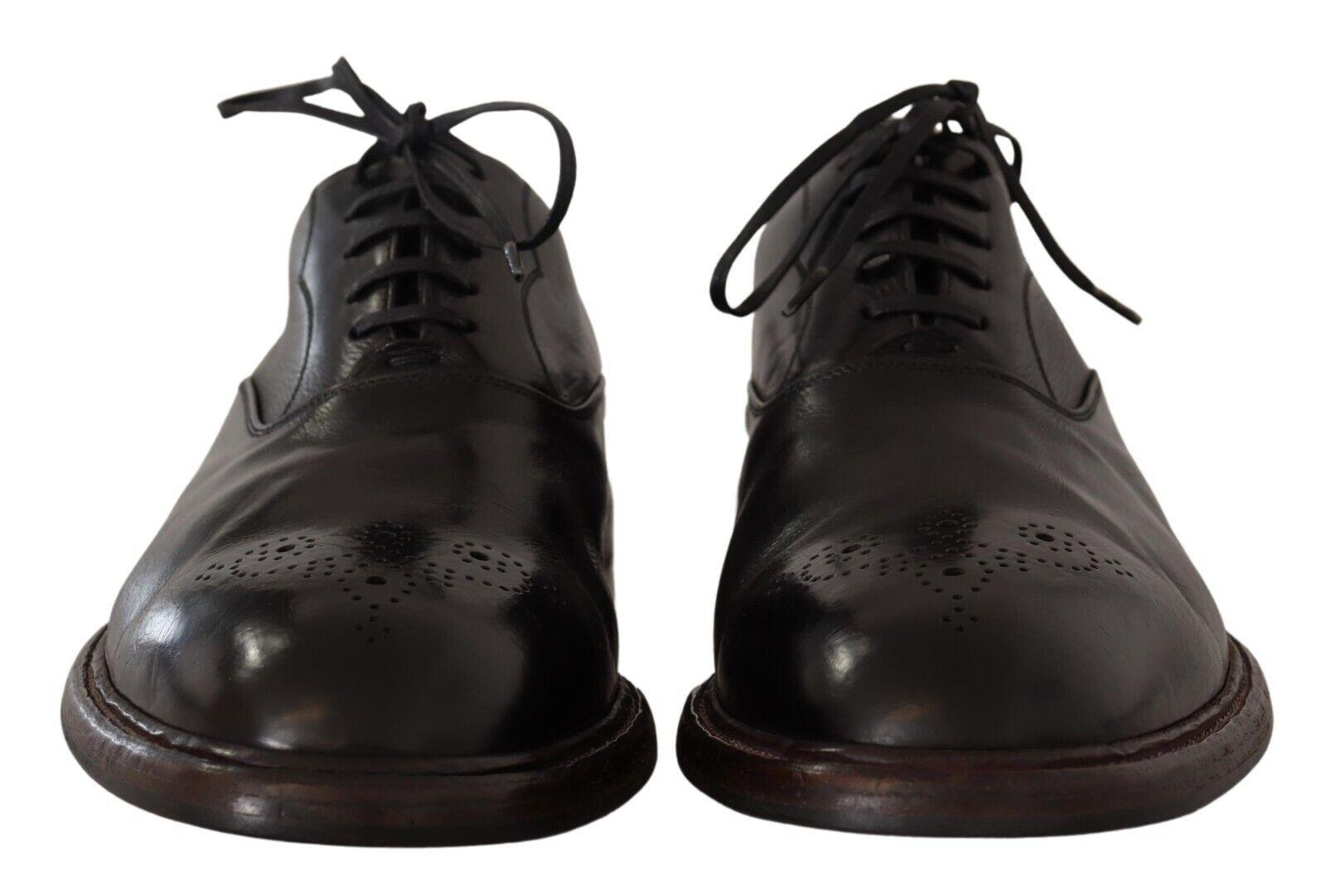 Dolce & Gabbana Elegant Black Leather Derby Formal Shoes - Arichezz.store