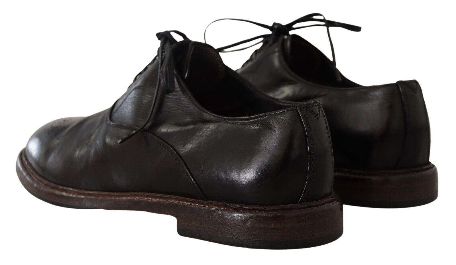 Dolce & Gabbana Elegant Black Leather Derby Formal Shoes - Arichezz.store