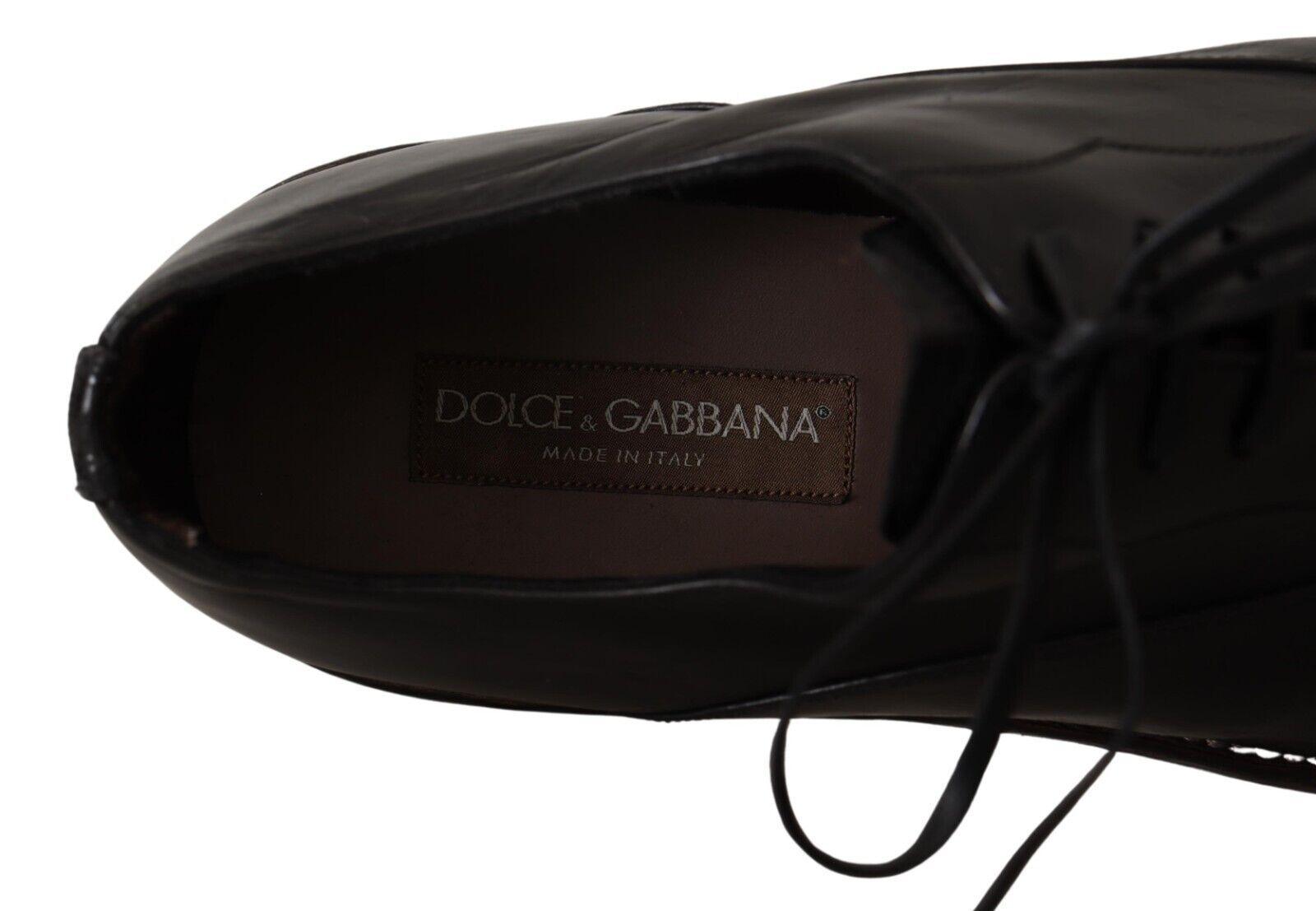 Dolce & Gabbana Elegant Black Leather Derby Formal Shoes - Arichezz.store