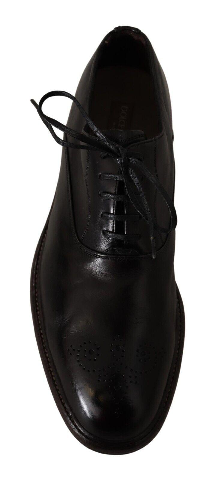 Dolce & Gabbana Elegant Black Leather Derby Formal Shoes - Arichezz.store