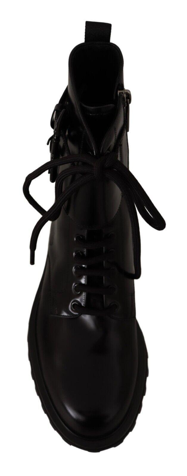 Dolce & Gabbana Elegant Black Leather Ankle Boots - Arichezz.store