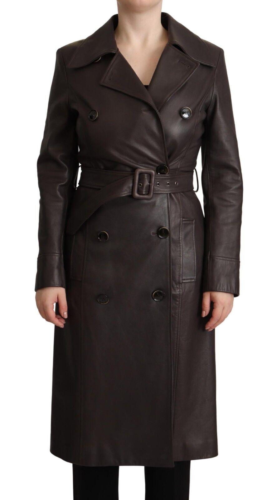 Dolce & Gabbana Double-Breasted Lambskin Leather Coat - Arichezz.store