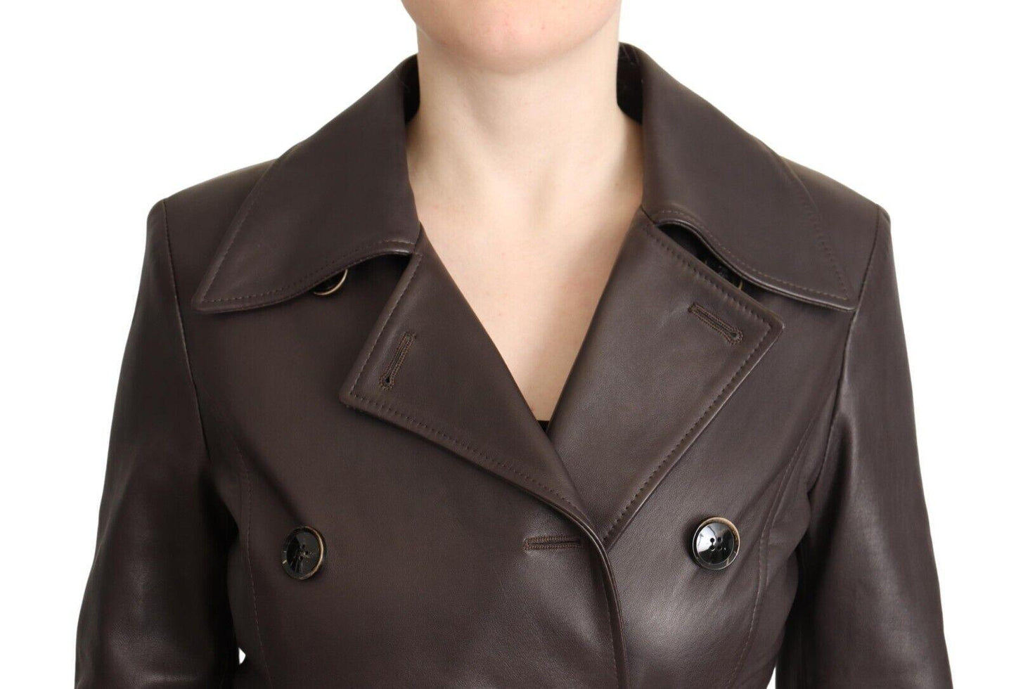 Dolce & Gabbana Double-Breasted Lambskin Leather Coat - Arichezz.store