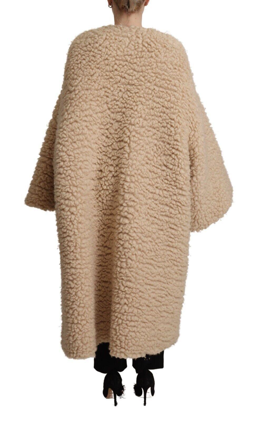 Dolce & Gabbana Beige Cashmere Overcoat Jacket - Arichezz.store