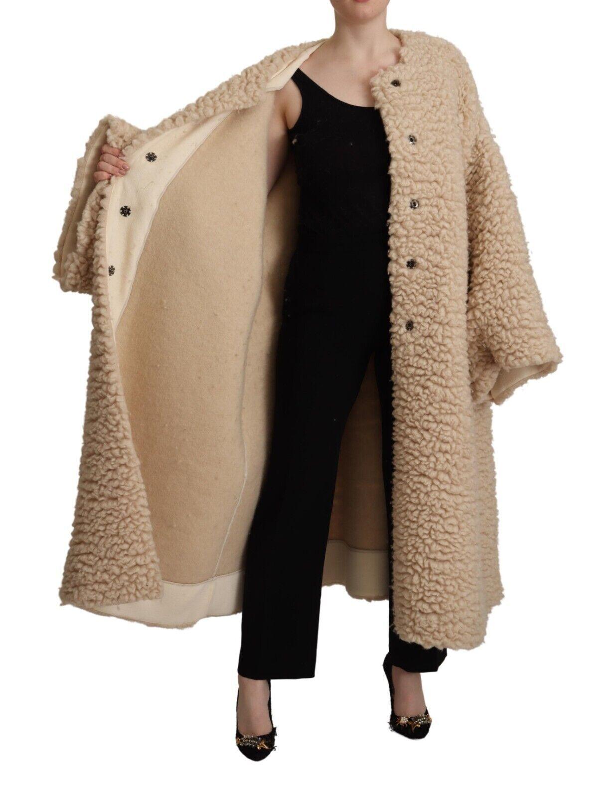 Dolce & Gabbana Beige Cashmere Overcoat Jacket - Arichezz.store