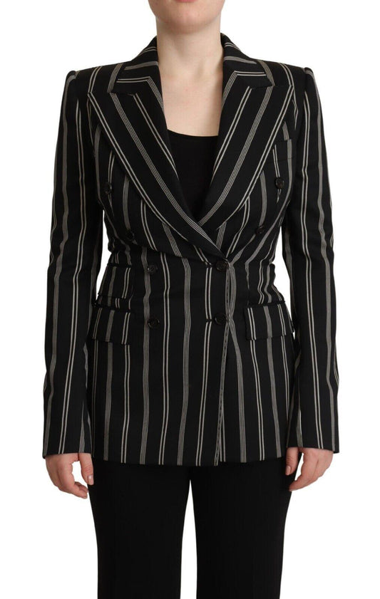 Dolce & Gabbana Elegant Striped Wool Stretch Jacket - Arichezz.store