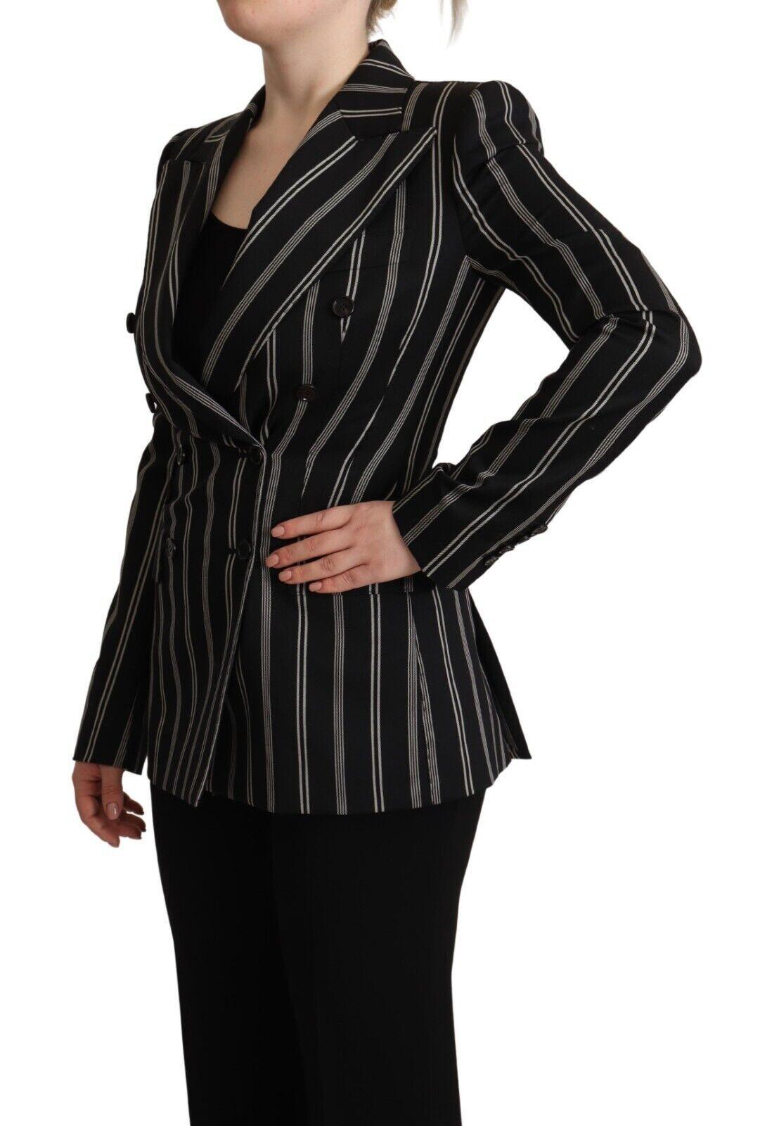 Dolce & Gabbana Elegant Striped Wool Stretch Jacket - Arichezz.store