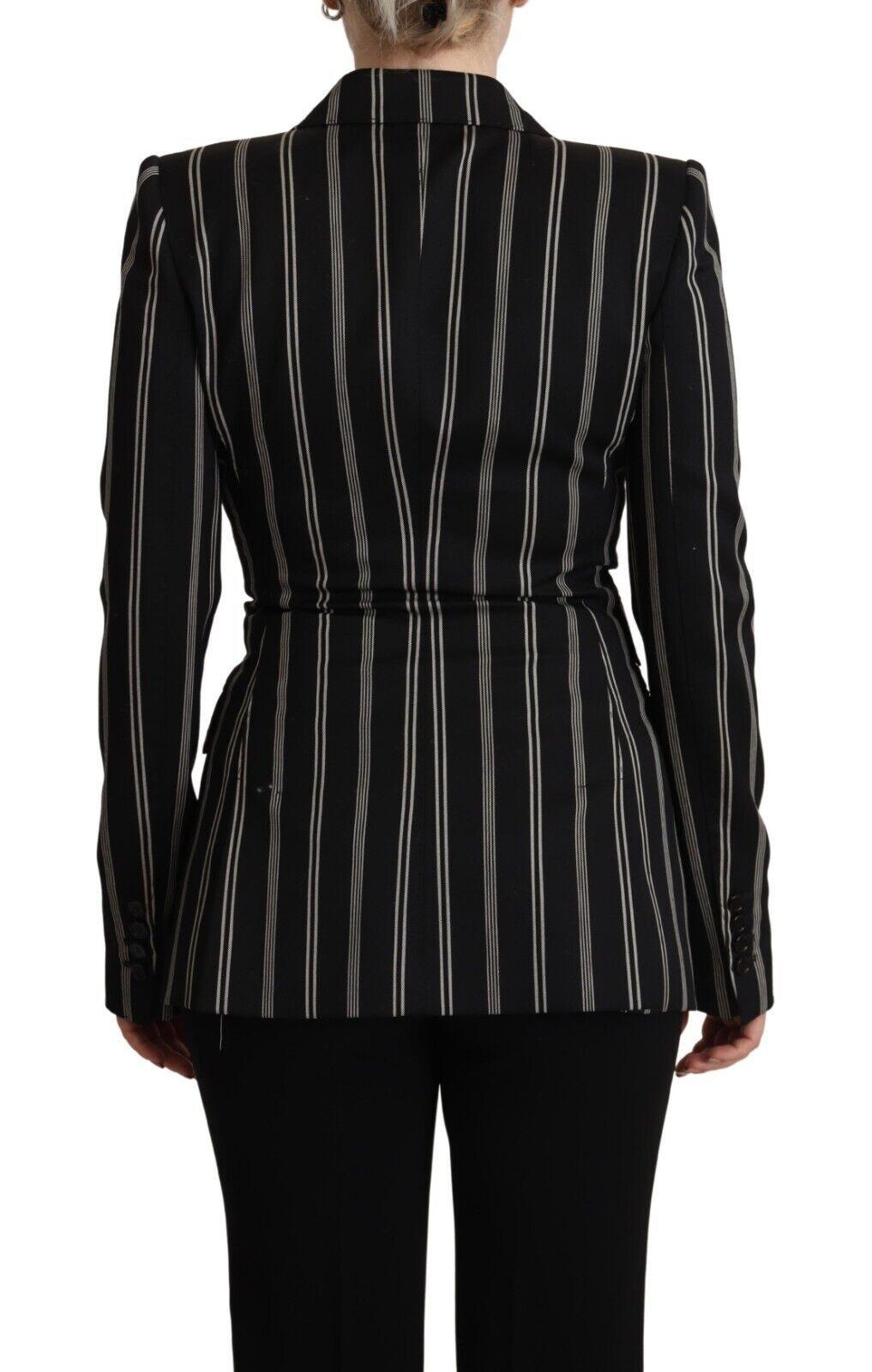 Dolce & Gabbana Elegant Striped Wool Stretch Jacket - Arichezz.store