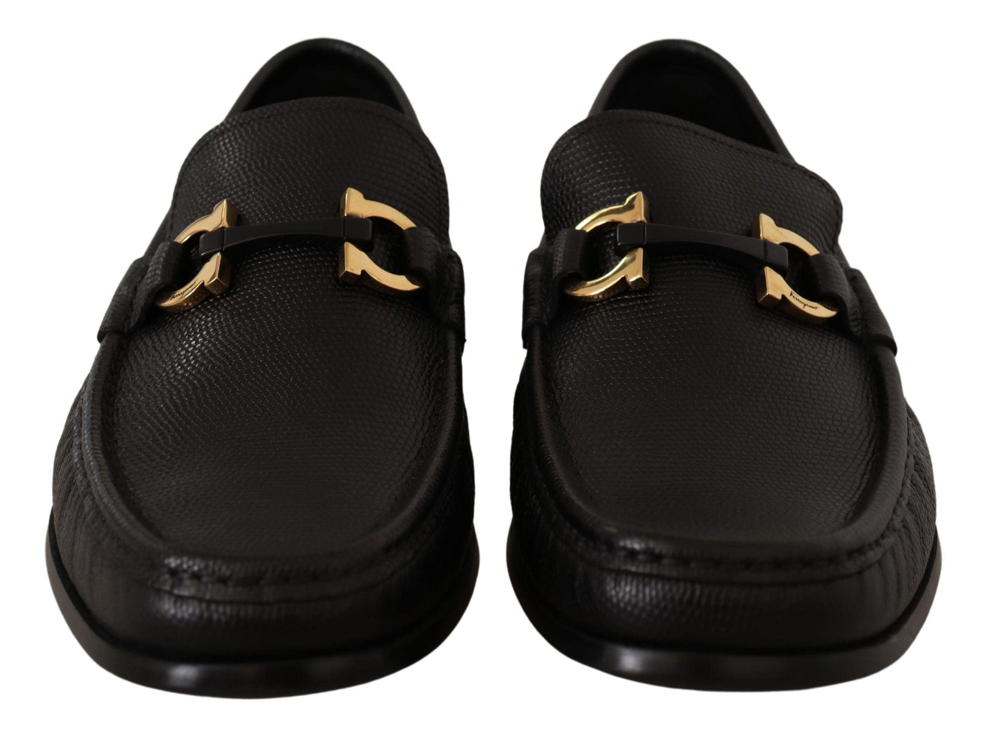 Salvatore Ferragamo Elegant Black Calf Leather Loafers - Arichezz.store