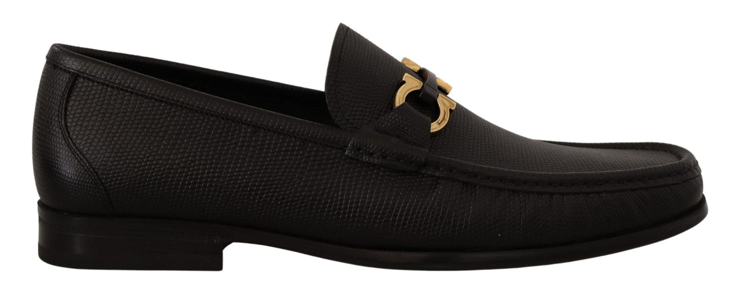 Salvatore Ferragamo Elegant Black Calf Leather Loafers - Arichezz.store