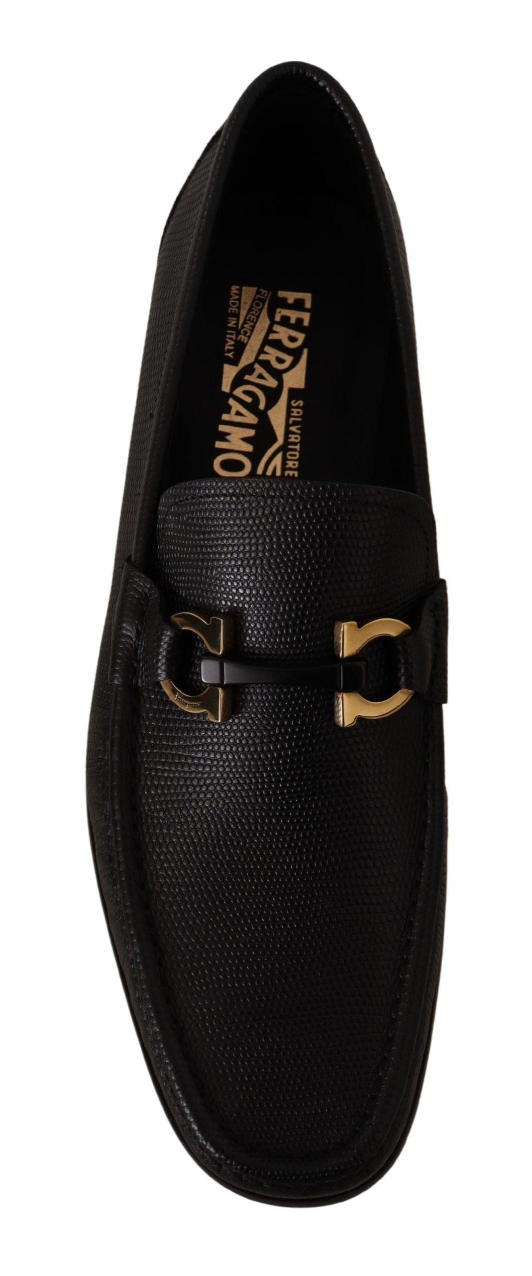 Salvatore Ferragamo Elegant Black Calf Leather Loafers - Arichezz.store