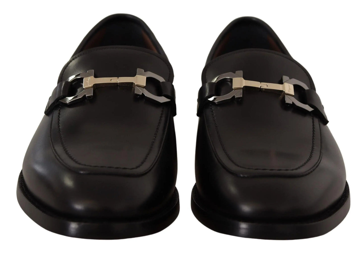 Salvatore Ferragamo Suave Black Leather Gancio Bit Loafers - Arichezz.store