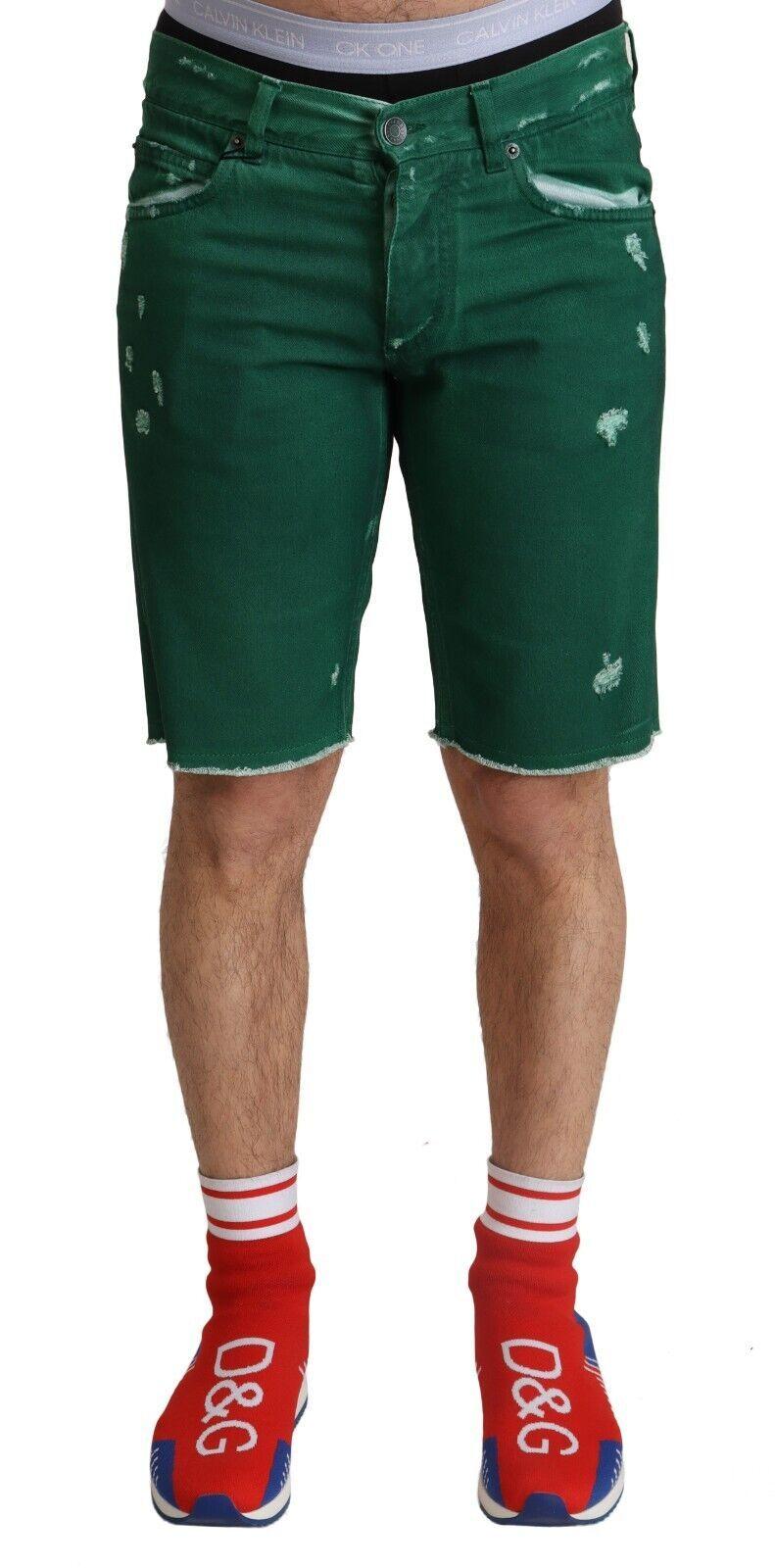 Dolce & Gabbana Chic Green Denim Bermuda Shorts - Arichezz.store