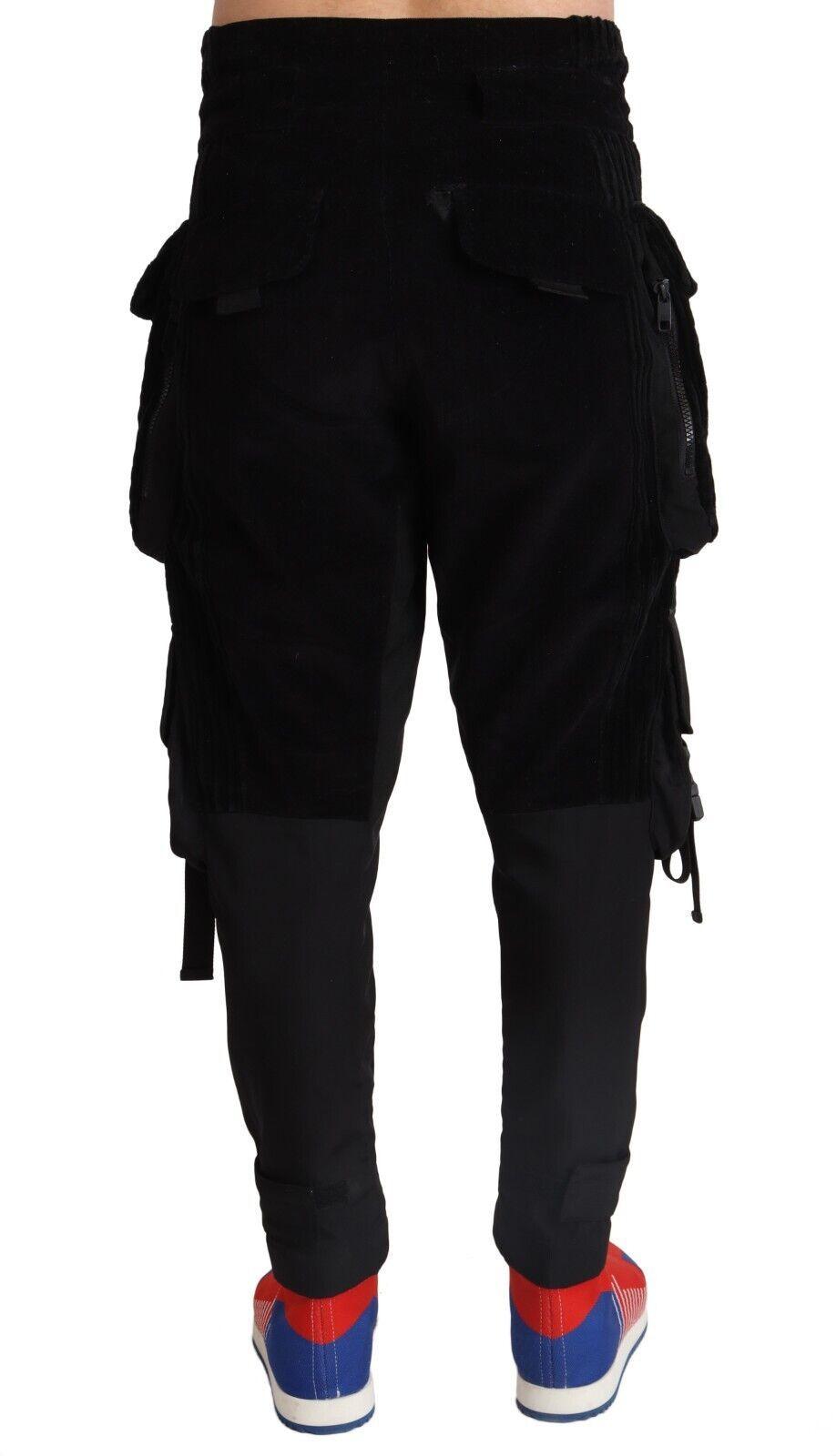 Dolce & Gabbana Elegant Black Cargo Corduroy Pants - Arichezz.store