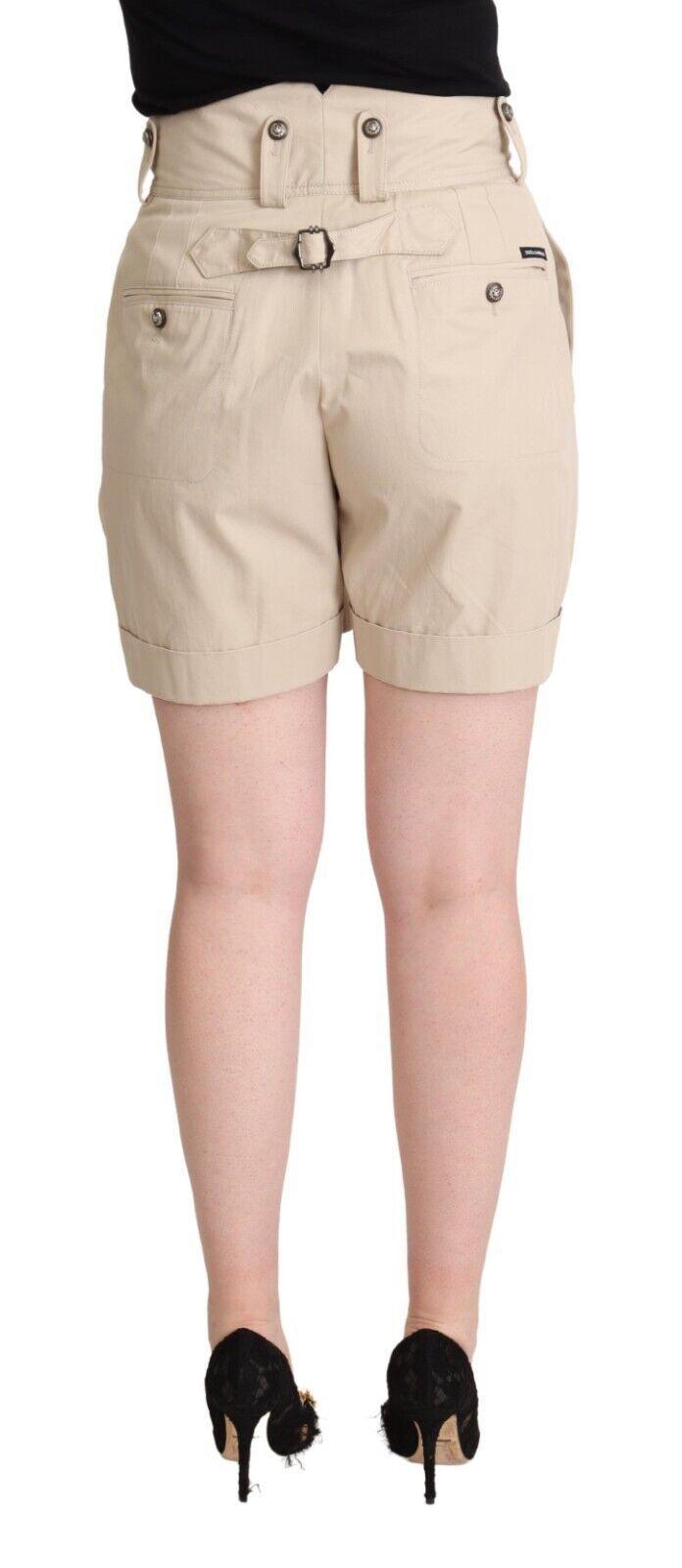 Dolce & Gabbana High-Waisted Beige Cargo Shorts - Arichezz.store