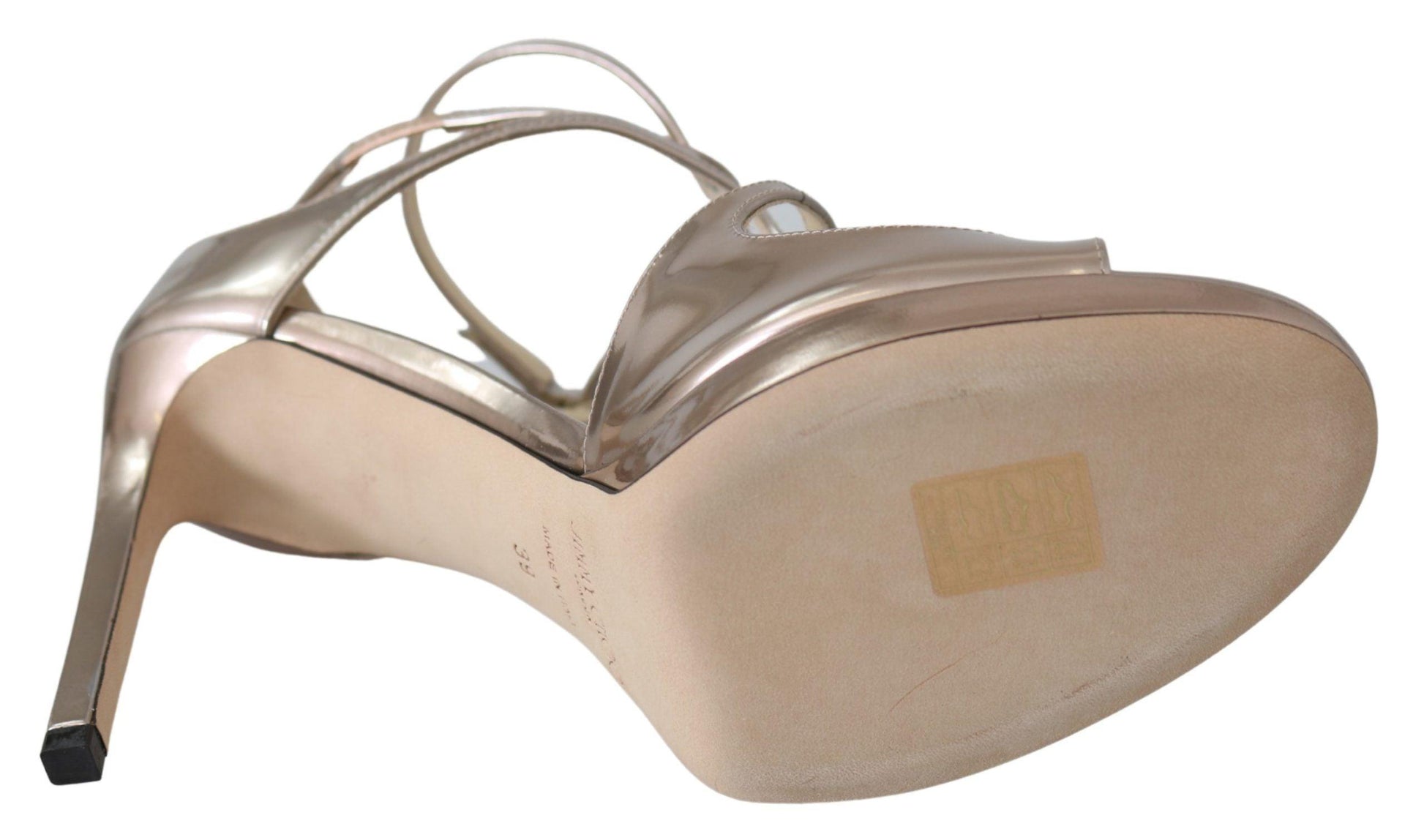 Jimmy Choo Ballet Pink Liquid Mirror Leather Sandals - Arichezz.store