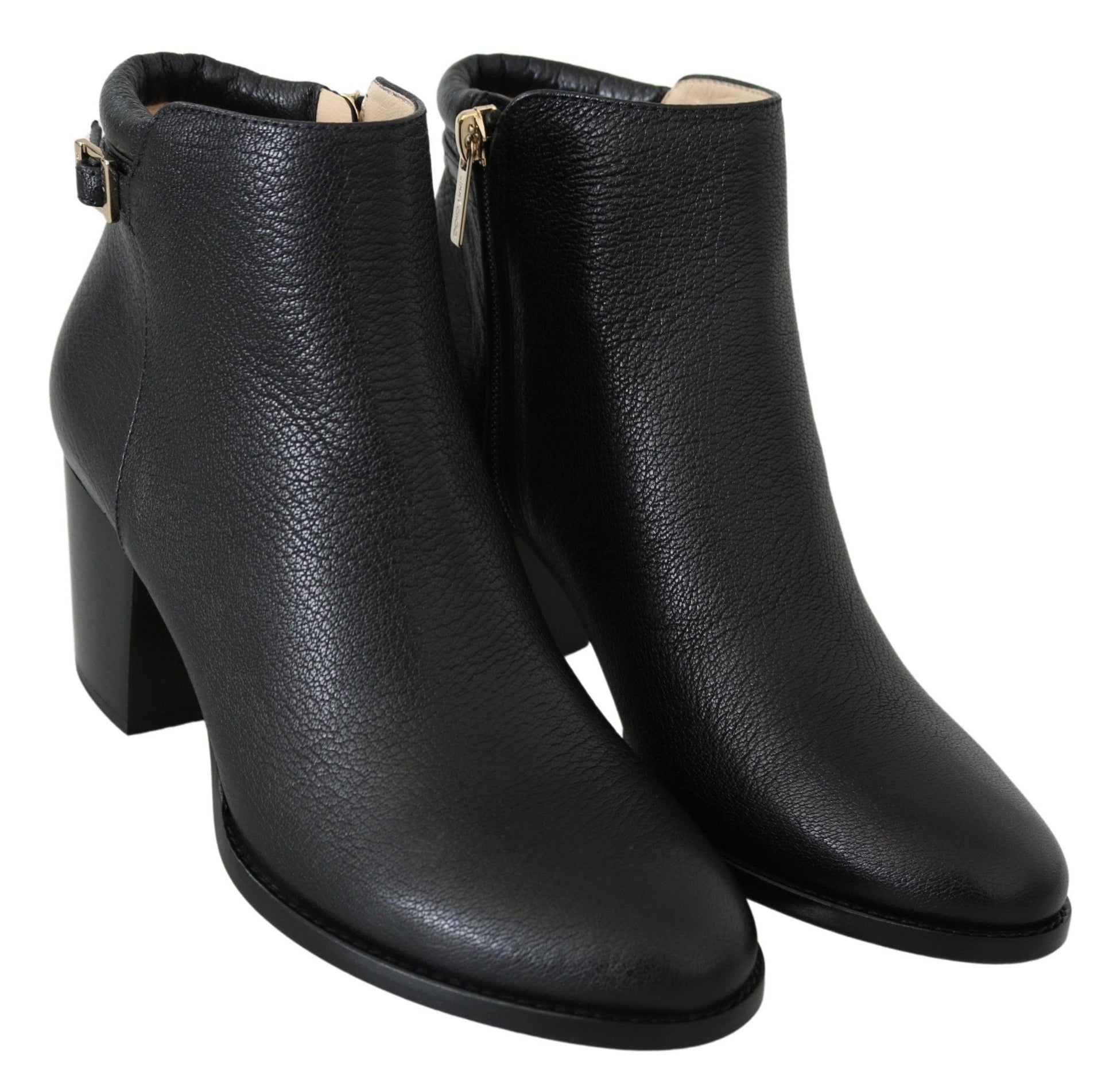 Jimmy Choo Elegant Black Leather Heeled Boots - Arichezz.store