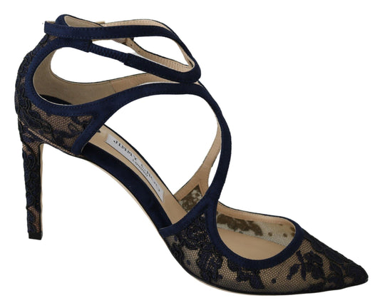 Jimmy Choo Navy Lancer Leather Pumps Elegance Unleashed - Arichezz.store