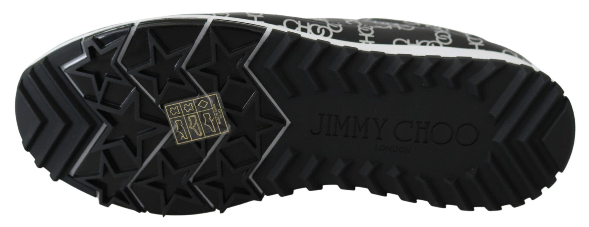 Jimmy Choo Elegant Black & Silver Leather Sneakers - Arichezz.store