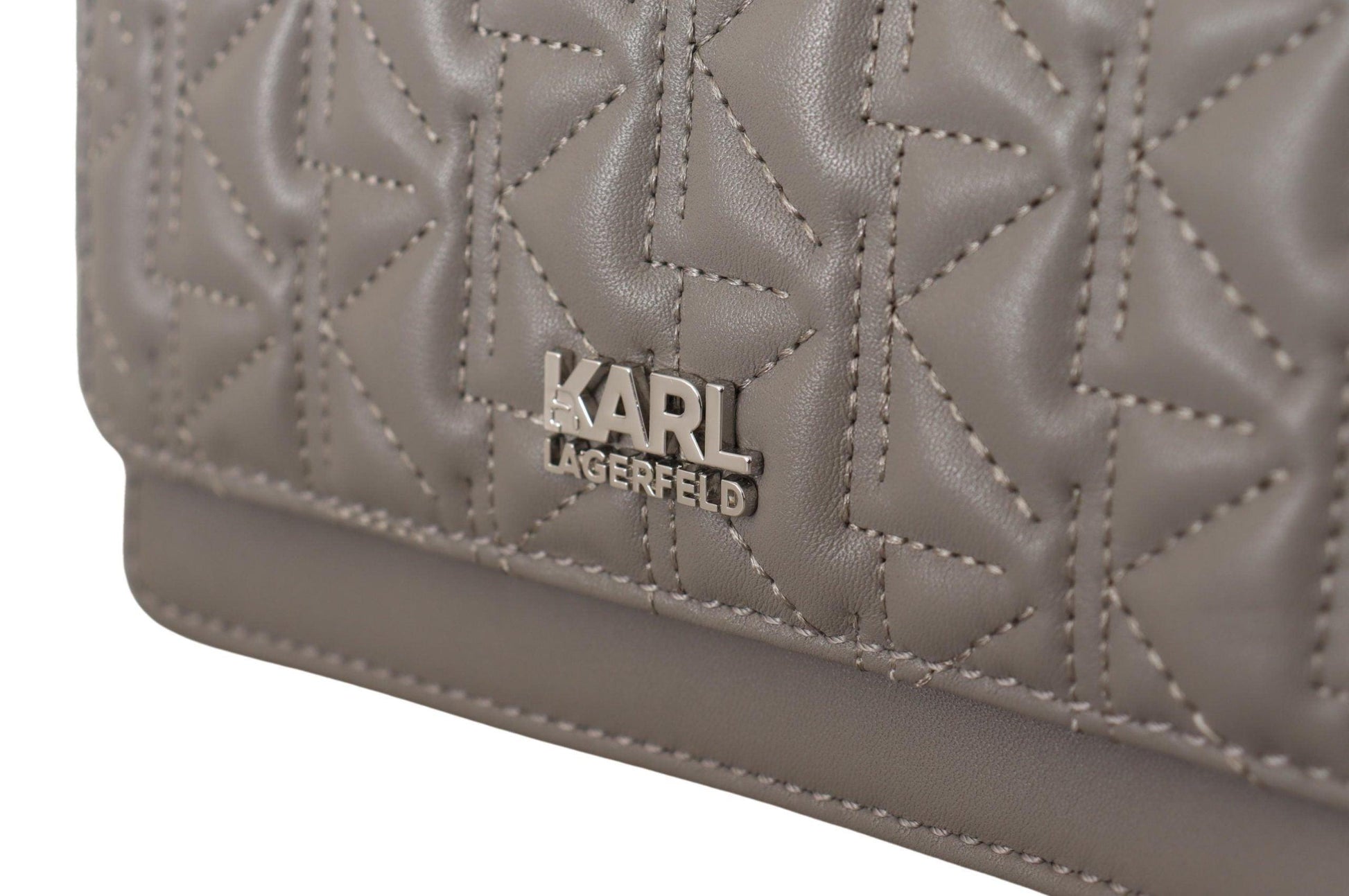 Karl Lagerfeld Elegant Grey Leather Crossbody Bag - Arichezz.store