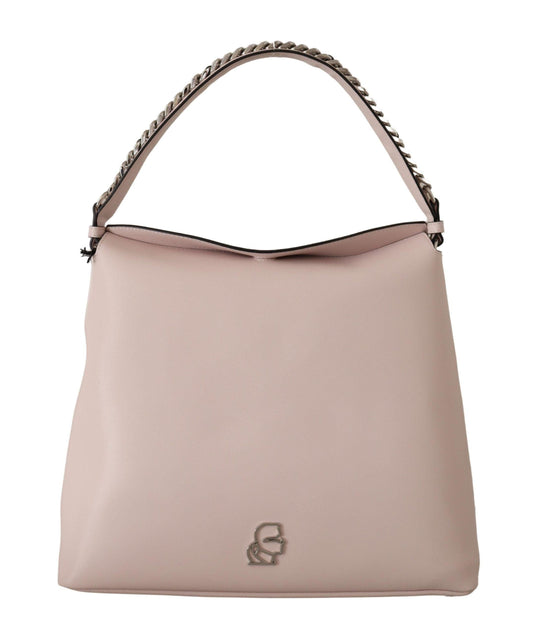 Karl Lagerfeld Elegant Mauve Chalk Leather Shoulder Bag - Arichezz.store