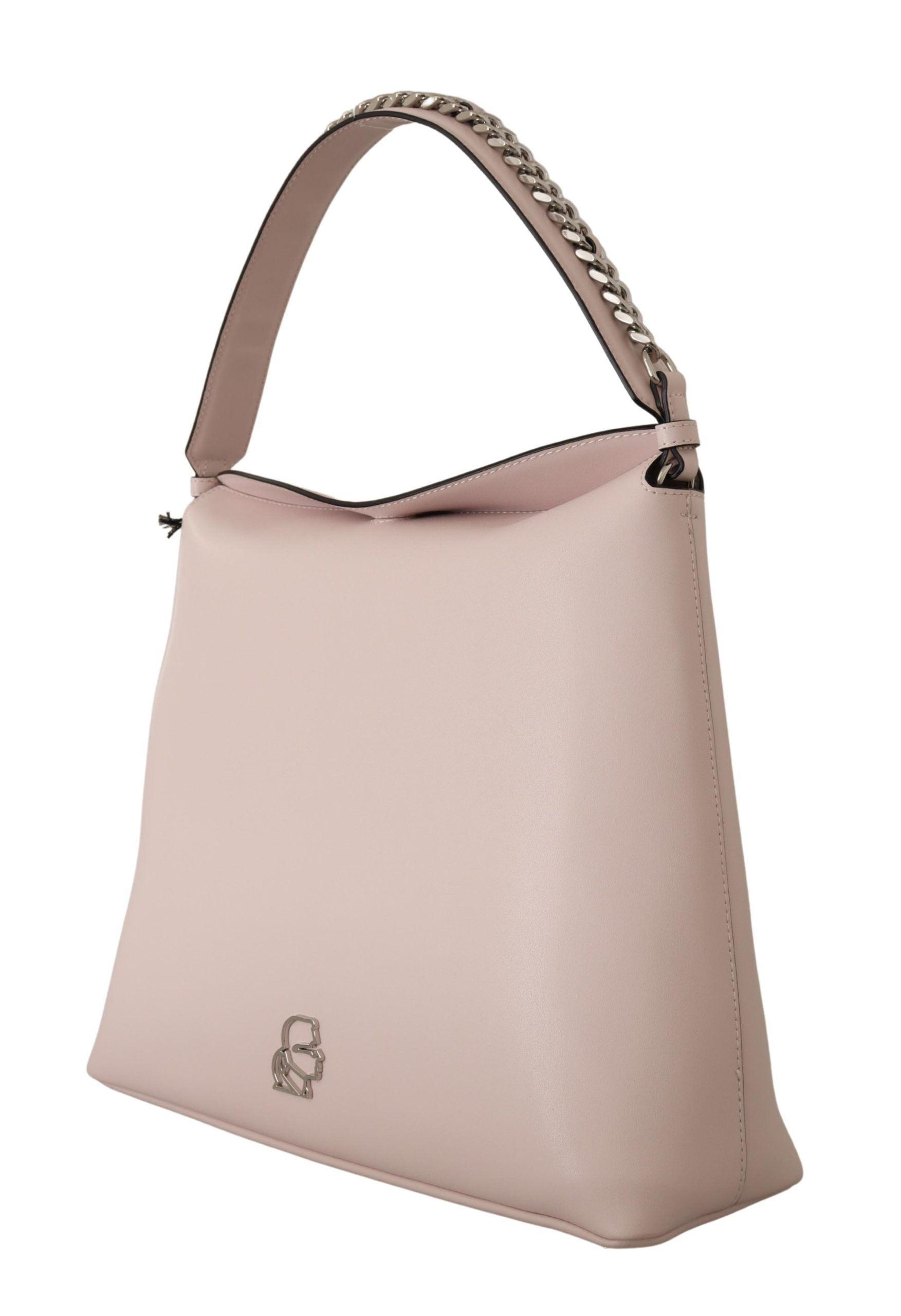 Karl Lagerfeld Elegant Mauve Chalk Leather Shoulder Bag - Arichezz.store