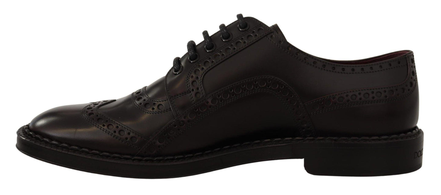 Dolce & Gabbana Elegant Purple Leather Derby Formal Shoes - Arichezz.store