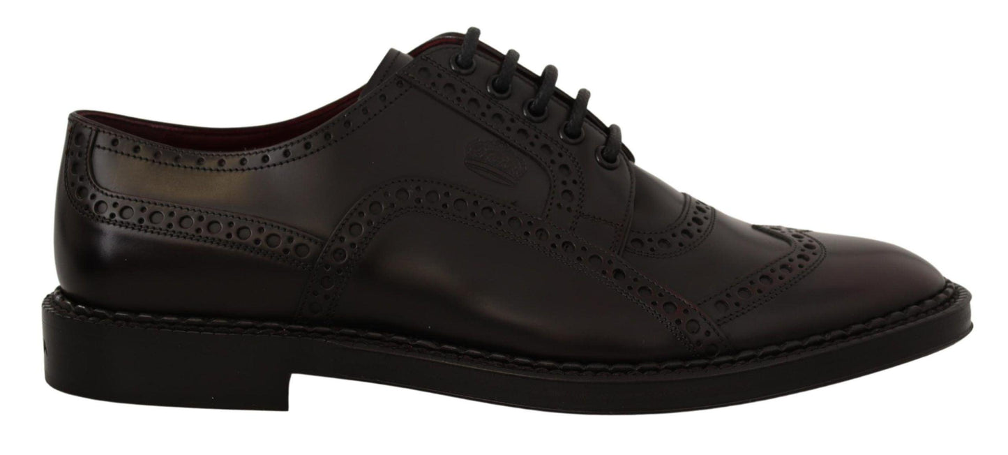 Dolce & Gabbana Elegant Purple Leather Derby Formal Shoes - Arichezz.store