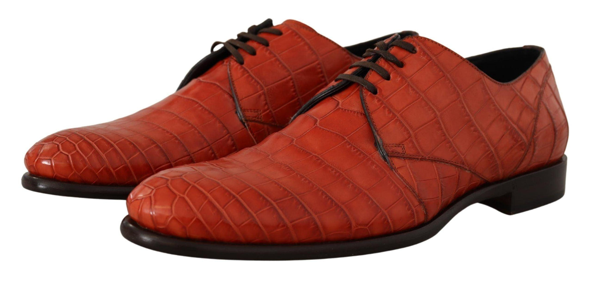 Dolce & Gabbana Exquisite Exotic Croc Leather Lace-Up Dress Shoes - Arichezz.store