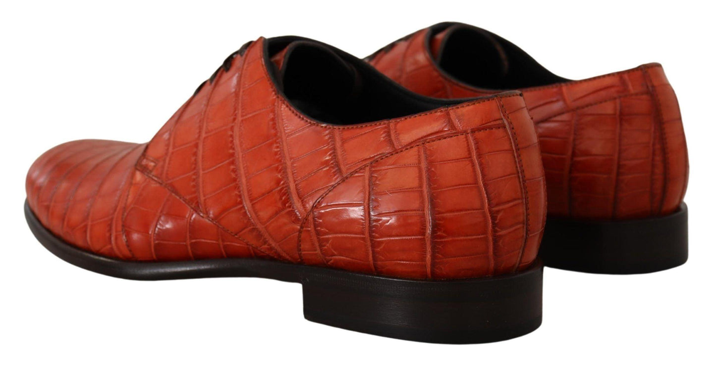 Dolce & Gabbana Exquisite Exotic Croc Leather Lace-Up Dress Shoes - Arichezz.store